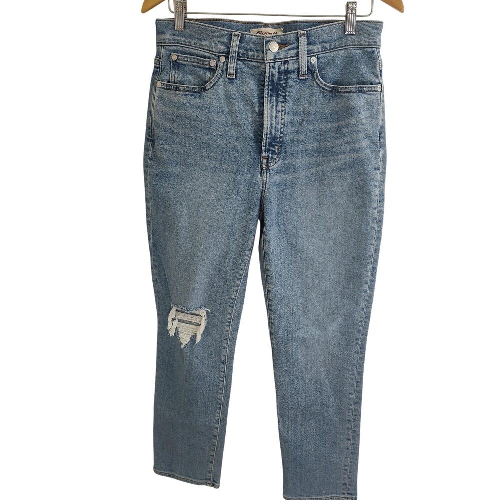 Madewell Jeans Womens 28 Blue High Rise Perfect Vintage Mom Jean Distressed
